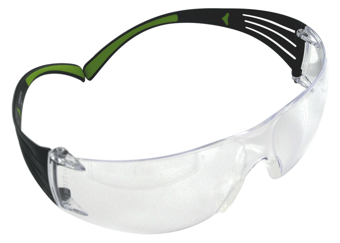 Peltor SF400PC8 Sport SecureFit 400 Adult Wraparound Clear Lens Polycarbonate Black Frame