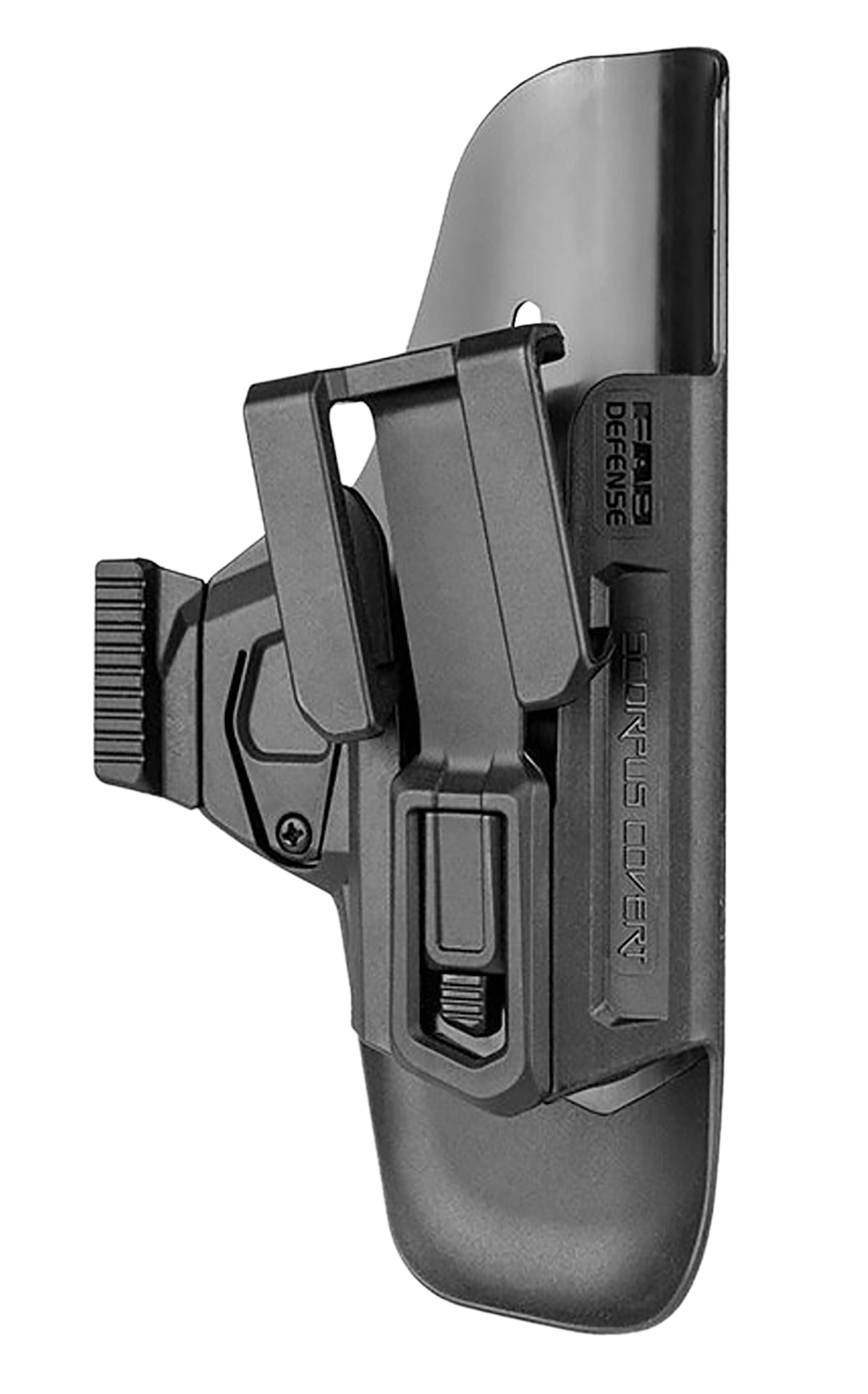 FAB Defense SCCG9B Scorpus Covert  IWB Black Polymer Belt Clip Compatible w/Glock 17/19/23/32 Belt 1.50-1.75" Wide Right Hand