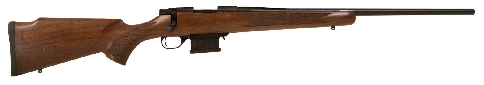 Howa HWH350HB M1500 Mini Action Hunter Compact 350 Legend 3+1 16.25" Blued Heavy Threaded Barrel, Blued Drilled & Tapped Steel Receiver, Walnut Fixed Stock, Right Hand