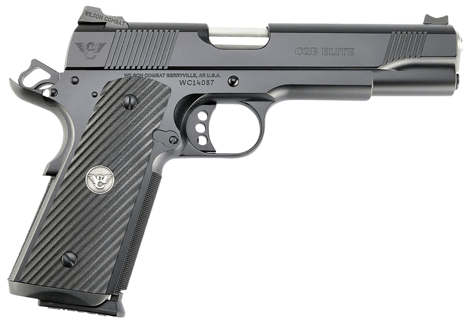 Wilson Combat CQBEFS9 CQB Elite 9mm Luger 10+1 5" Match Grade Barrel, Black Serrated Carbon Steel Slide, Black Armor-Tuff Carbon Steel Frame w/Beavertail, Black G10 Grip