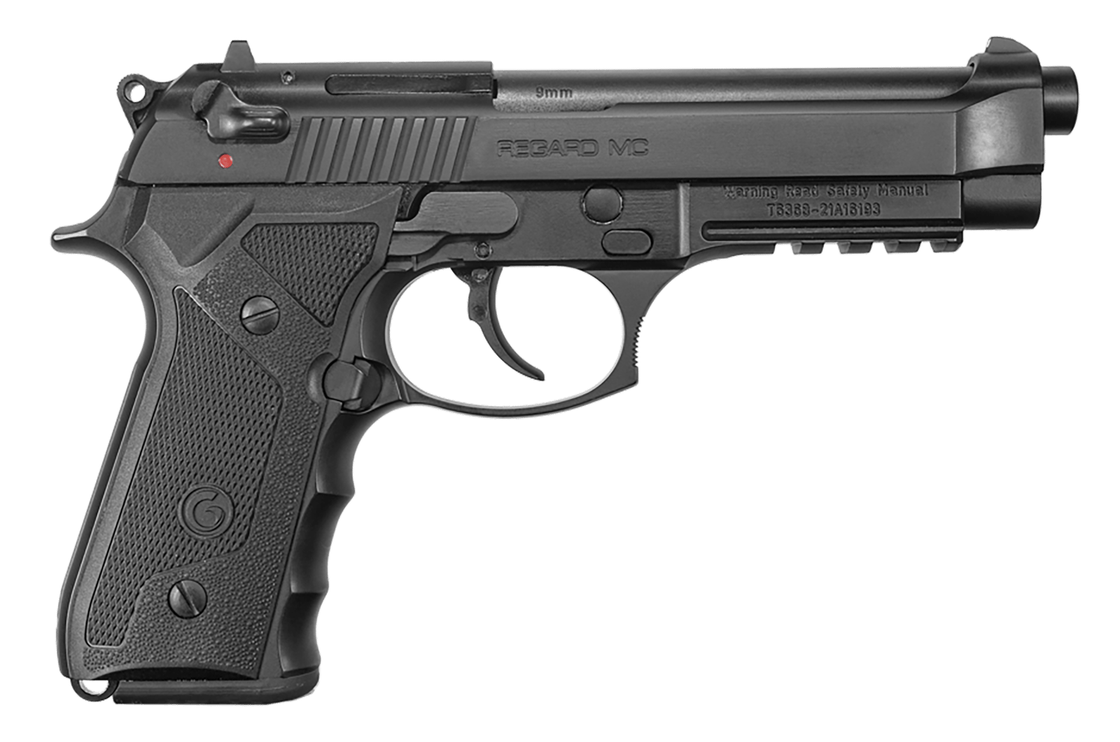 EAA GIRSAN 390080 Regard MC Full Size 9mm Luger 18+1 4.90" Black Steel Barrel, Blued Serrated Slide, Black Aluminum Frame w/Picatinny Rail, Black Polymer Grips, Ambidextrous