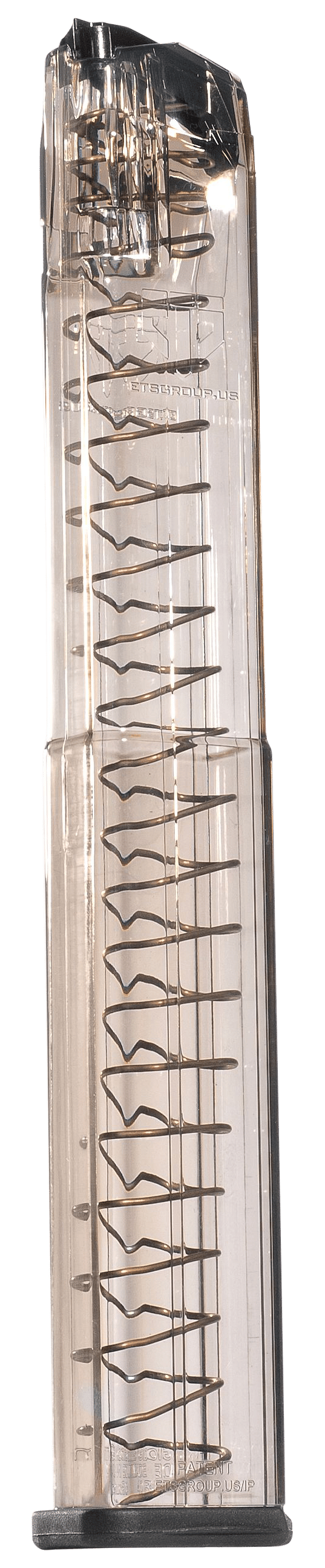 ETS Group SMKGLK1840 Pistol Mags  40rd Extended 9mm Luger Compatible w/ Glock 17/19/26/45/18/19X/34 Smoke Polymer
