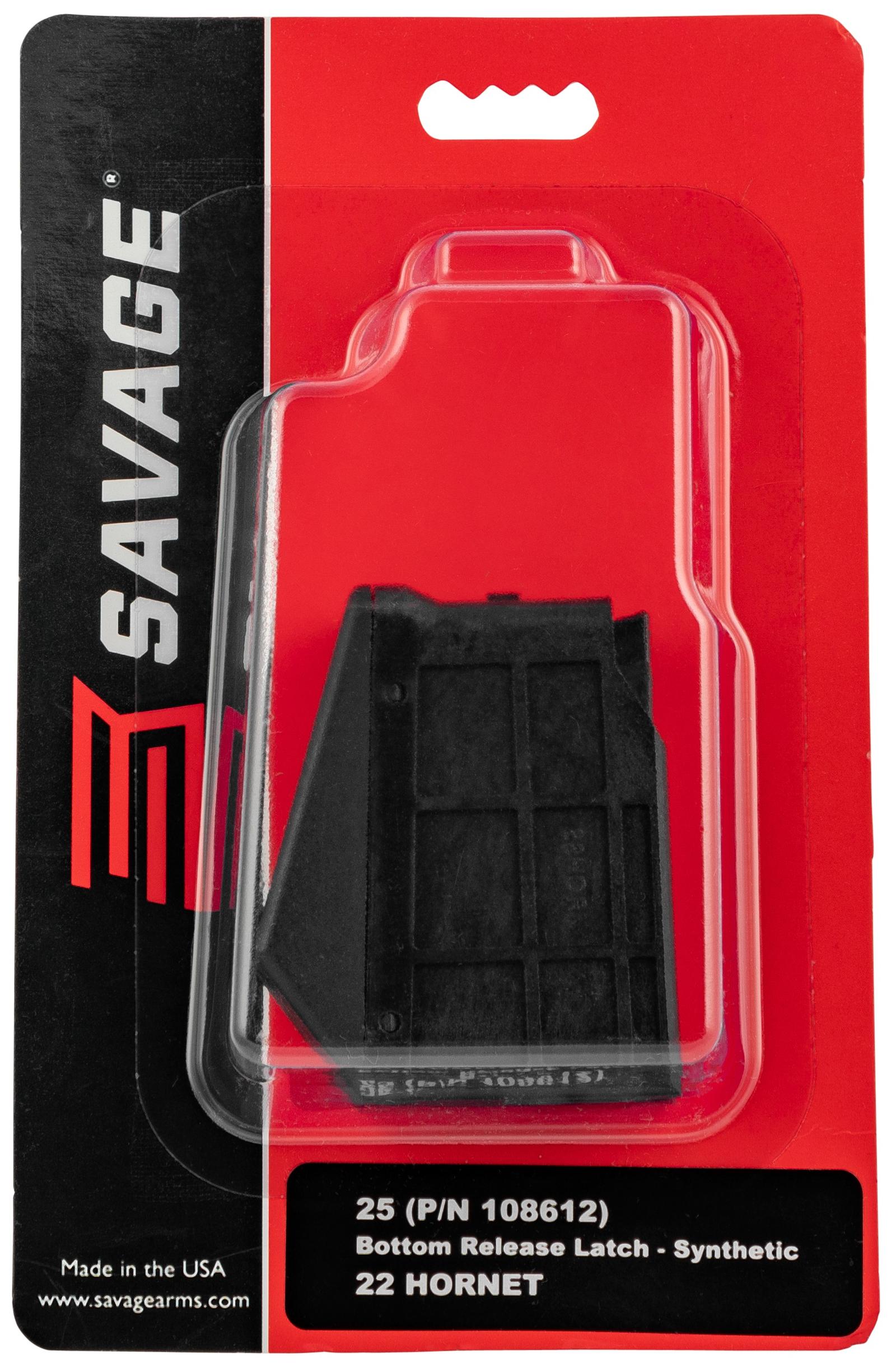 Savage Arms 55222 25  4rd 22 Hornet Black Polymer