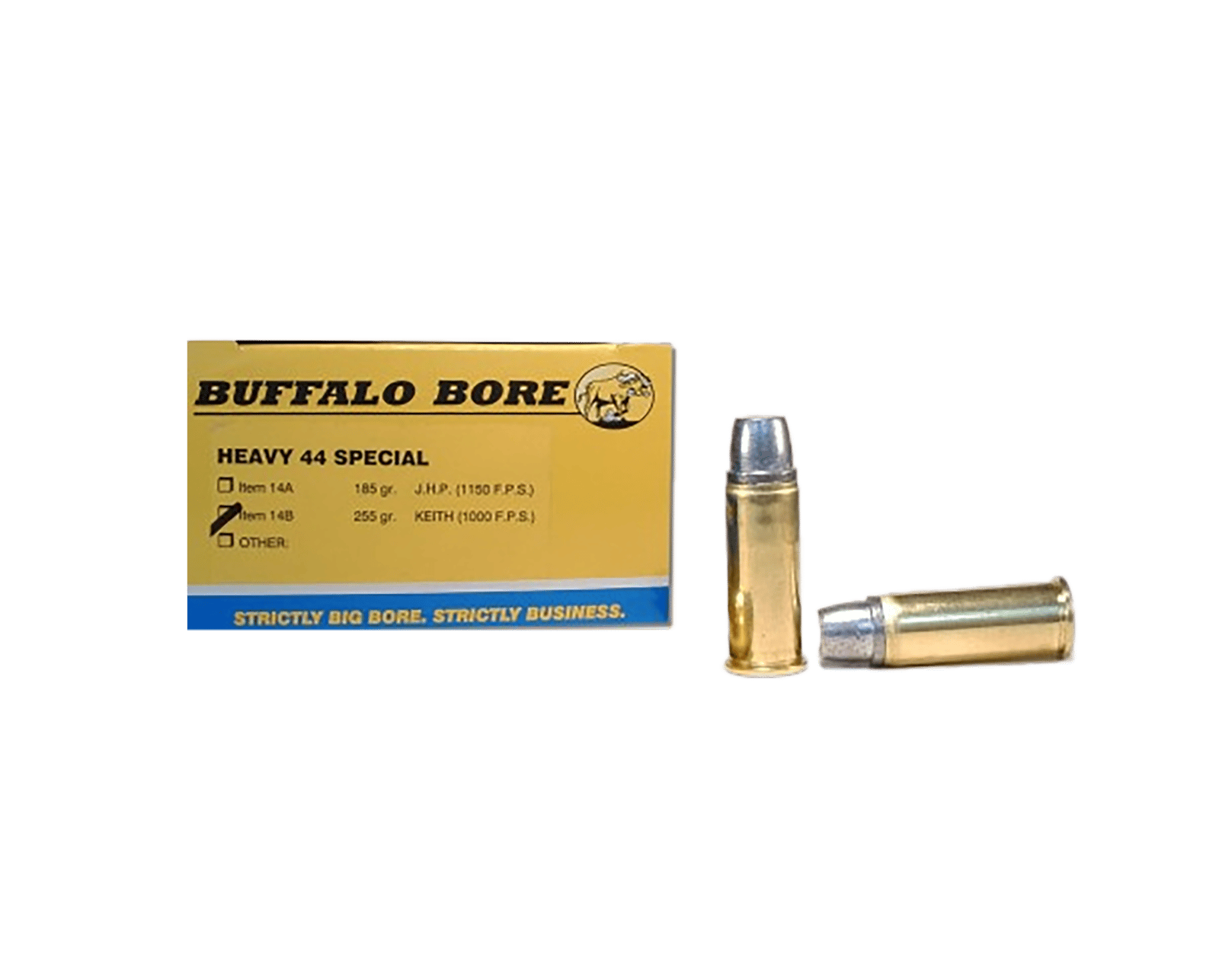 Buffalo Bore Ammunition 14B20 Heavy Strictly Business 44S&W Spl 255gr Hard Cast Semi Wadcutter 20 Per Box/12 Case