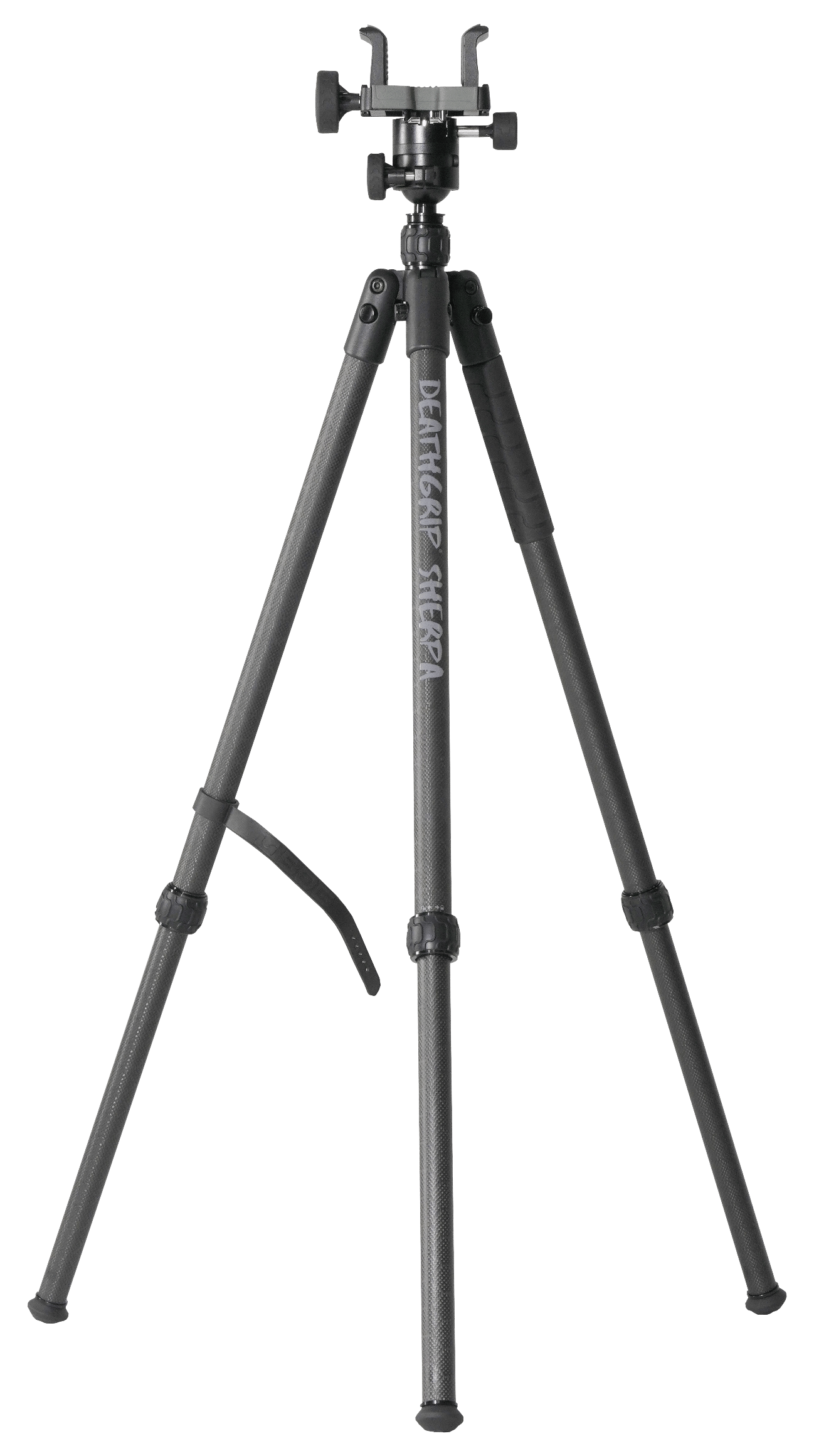 Bog-Pod 1168229 DeathGrip Sherpa Tripod with Removable Center Post Black/Carbon Fiber Legs Rubber with Removeable Spike