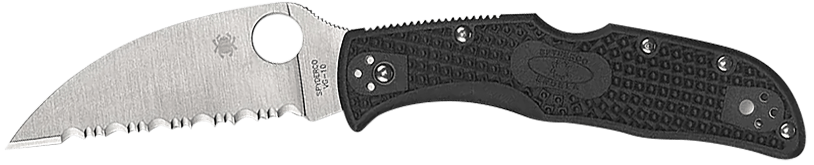 Spyderco C243FPWCBK Endela Lightweight 3.40" Folding Wharncliffe Plain VG-10 SS Blade, Black Textured FRN Handle