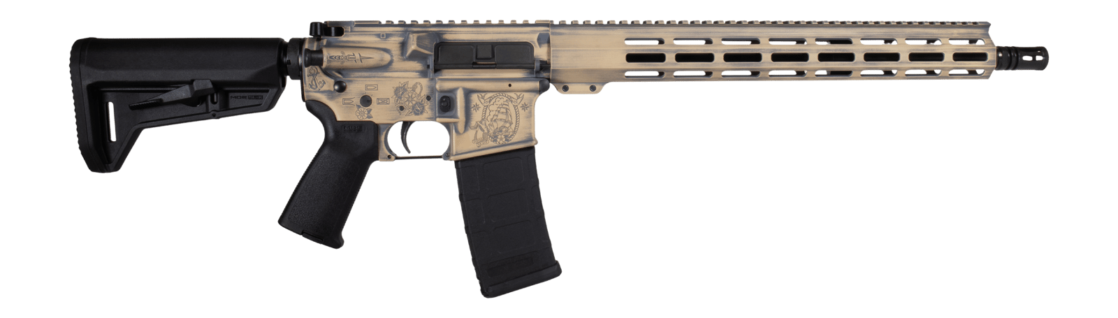 Shark Coast Tactical 300-097-1000-02 Hold Fast 5.56 NATO 30+1 16" Black Melonite Threaded Barrel, Aluminum Receiver w/Picatinny Rail, M-LOK Handguard, Magpul MOE SL Black Polymer Stock, Magpul MOE Gri