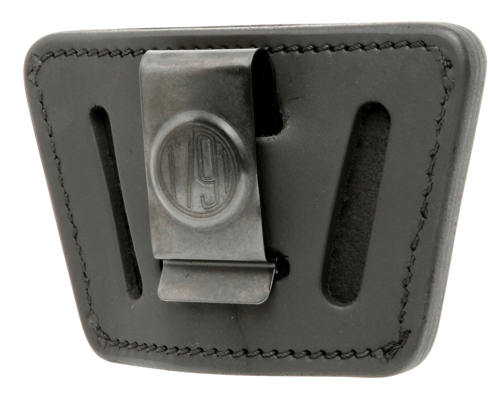 1791 Gunleather UIWSBLA UIW  IWB/OWB Black Leather Belt Clip Fits Most Small-Mid Frame Autos Ambidextrous
