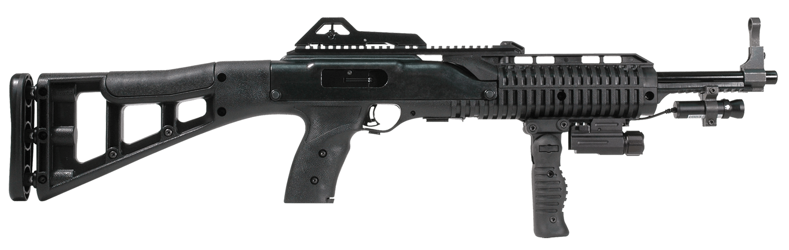 Hi-Point 995FGFLLAZTS 995TS Carbine 9mm Luger 16.50" 10+1 Black All Weather Molded Stock W/Forward Folding Grip, Weapon-Mounted Flashlight and Laser