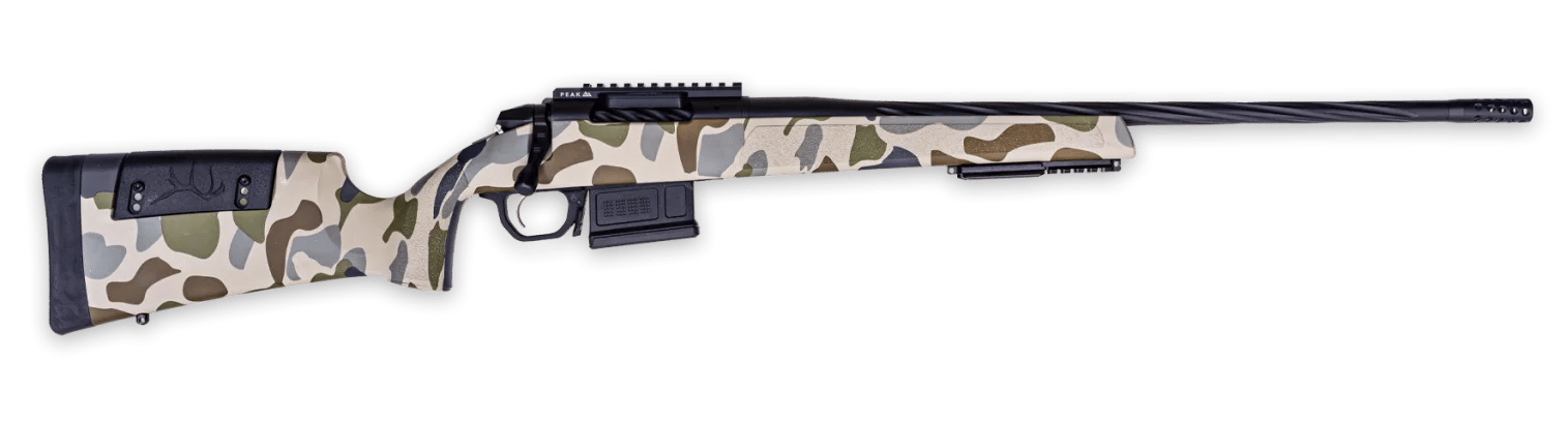 Weatherby 3WRHS25RWR4B 307 Hush Full Size 25 WBY RPM 5+1 22" +2" Graphite Black Cerakote Steel Spiral Fluted Threaded Barrel & Receiver w/Picatinny Rail, Arca Rail Forend, Hush Tundra Camo Adj Cheek P