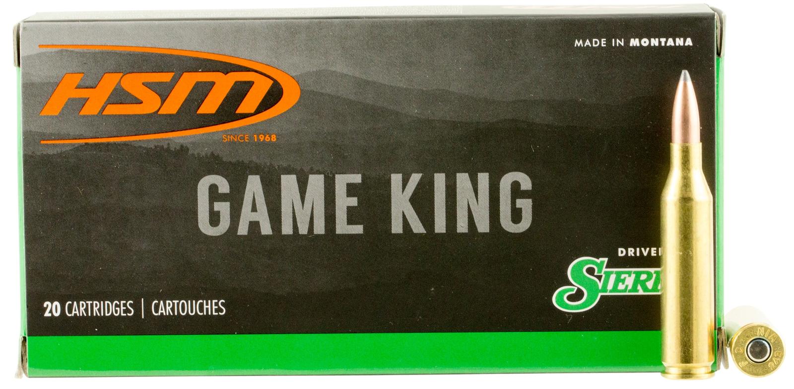HSM 24317N Game King  243 Win 100 gr Sierra GameKing Spitzer Boat Tail 20 Per Box/ 25 Case