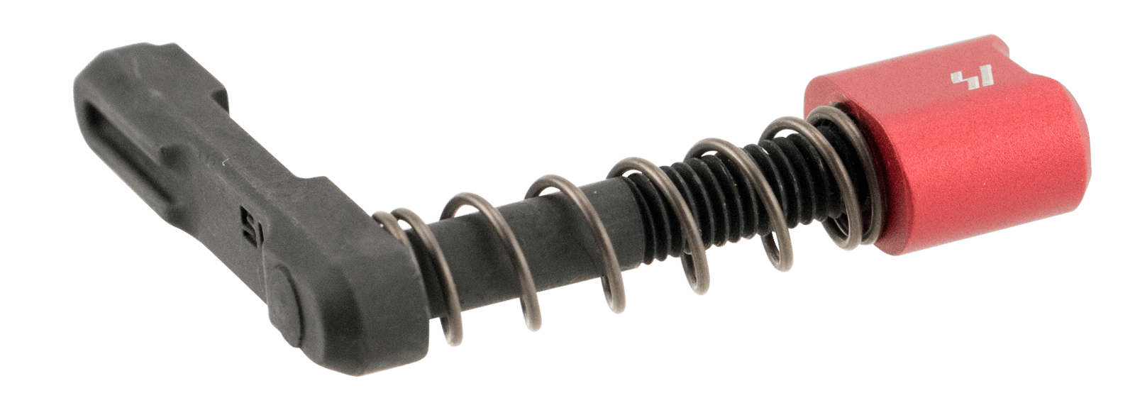 Strike Industries ARSMCRED Magazine Catch  made of Black Steel with Red 6061-T6 Aluminum Release Button for AR-Platform