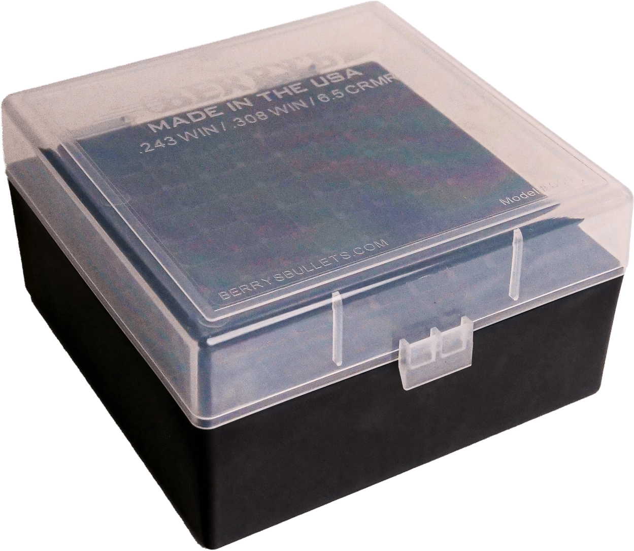 Berry's 25338 Ammo Box  Clear/Black Polypropylene 100rd