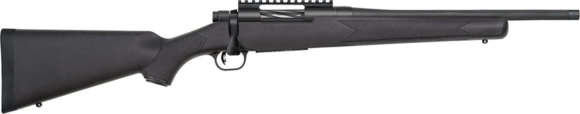Mossberg 28228 Patriot Carbine 308 Win 5+1 18" Matte Blued Threaded Bull Barrel, Matte Blued Picatinny Rail Receiver, Black Fixed Synthetic Stock