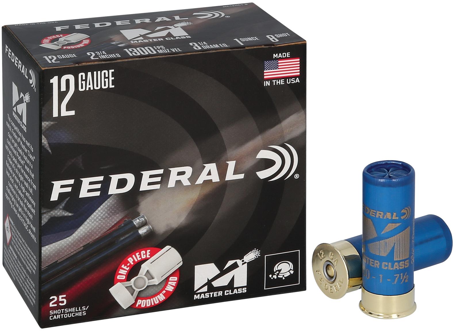 Federal MC12HC18 Master Class  12Gauge 2.75" 1oz 8Shot 25 Per Box/10 Case