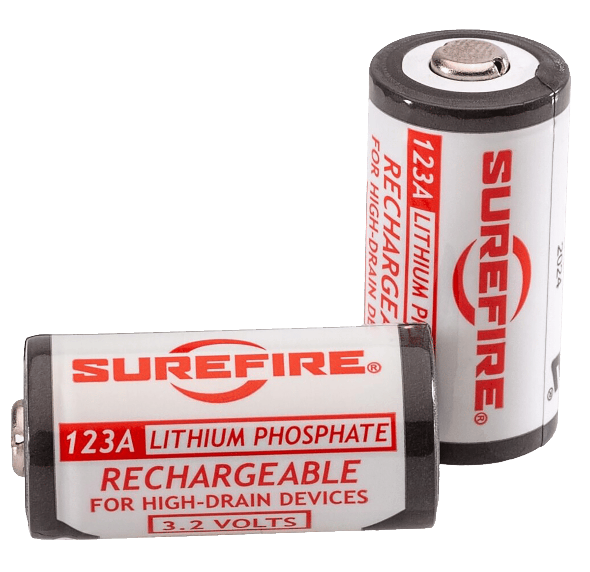 SureFire SFLFP123 123A Batteries  White/Black 3.2 Volts 450 mAh (2) Single Pack Rechargeable