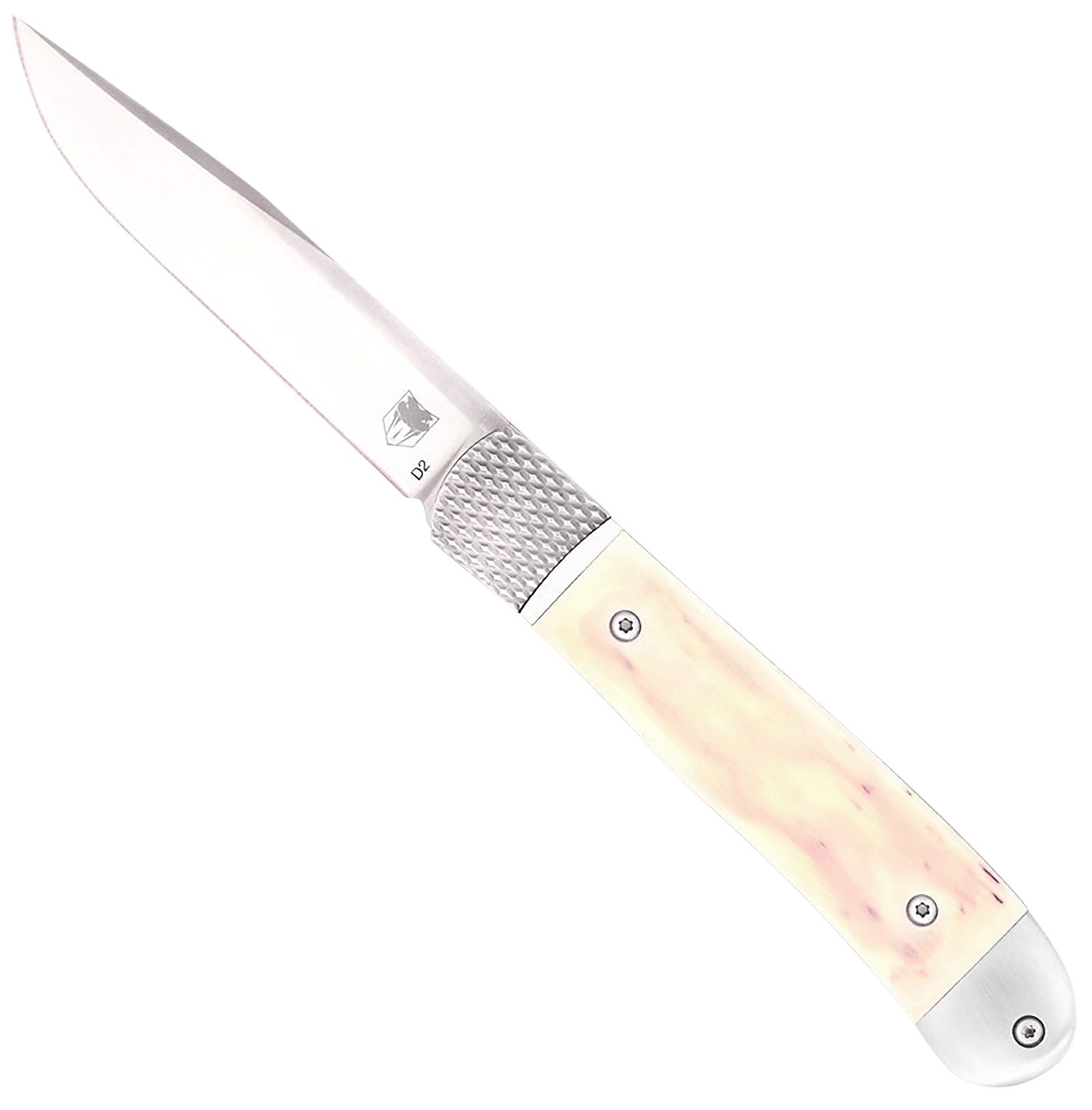 CobraTec Knives CTTHRWT Trapper Hidden Release 3.12" OTF Drop Point Plain Satin D2 Steel Blade, 4.25" White Bone Scales Handle