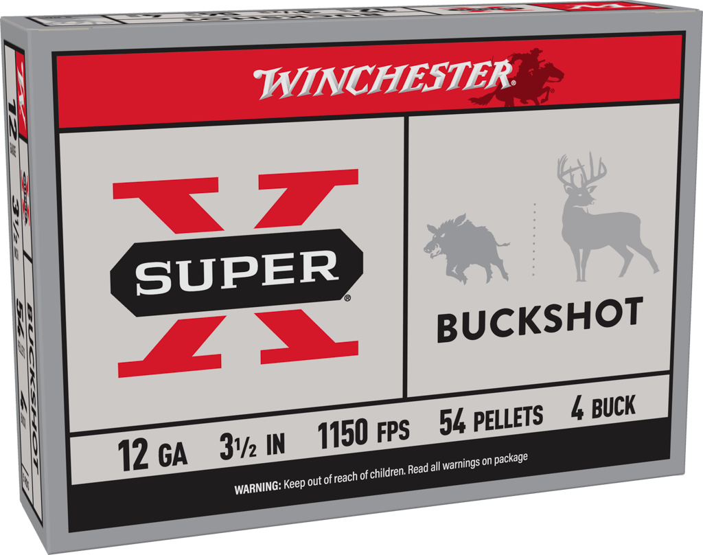Winchester Ammo XB12L4 Super X  12Gauge 3.50" 54Pellets 4Buck Shot 5 Per Box/50 Case
