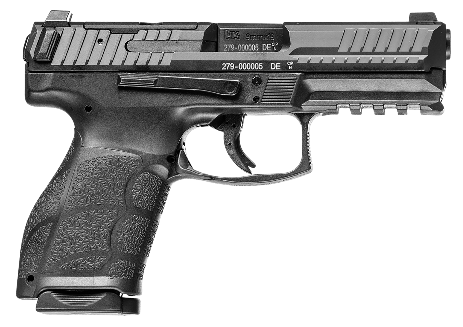 HK 81001059 VP9A1 K *CA Compliant Compact 9mm Luger 10+1 4.09" Black Barrel & Steel Optic Ready/Serrated Slide, Black Polymer Frame w/Picatinny Rail, Interchangeable Backstrap Grip, Ambidextrous