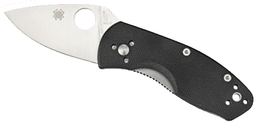 Spyderco C148GP Ambitious  2.25" Folding Drop Point Plain 8Cr13MoV SS Blade Black G10 Handle Includes Pocket Clip