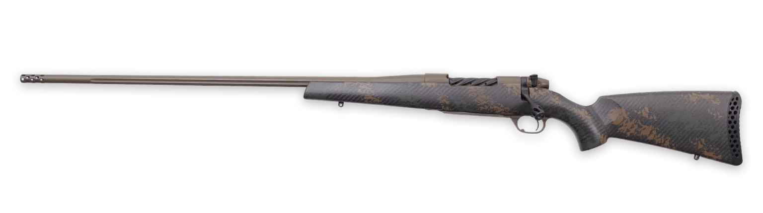 Weatherby MBC20N7MMPL6B Mark V Backcountry 2.0 7mm PRC 3+1 24" Patriot Brown Cerakote Fluted Threaded Barrel, Drilled & Tapped Receiver Carbon Fiber w/Brown & Dark Green Sponge Accents Fixed Peak 44 B