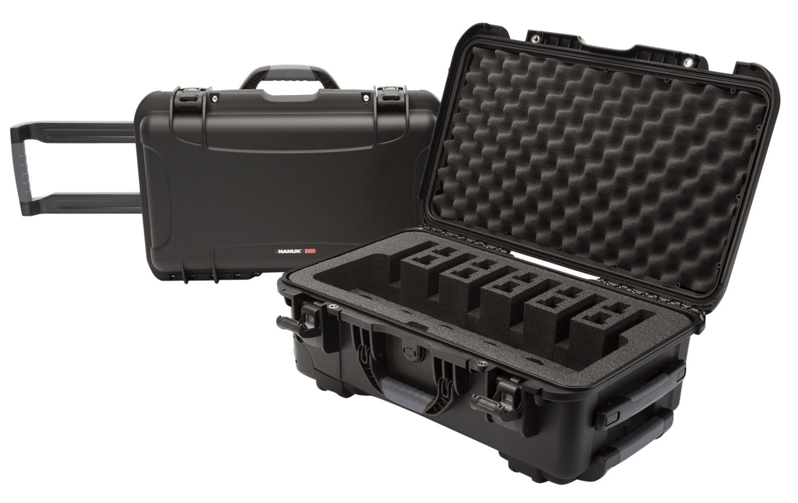 Nanuk 9356UP1 935 6 Up Pistol Case Black Polymer w/ Closed-Cell Foam Padding 22" L x 14" W x 9" H Interior Dimensions