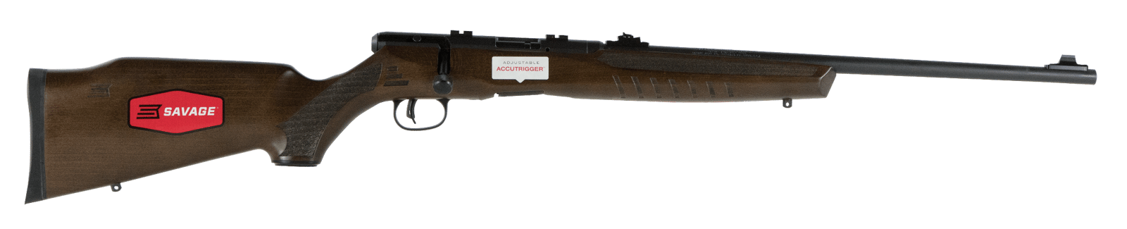 Savage Arms 70210 B Series G Full Size 22 LR 10+1 21" Matte Black Sporter Barrel, Matte Black Drilled & Tapped Carbon Steel Receiver, Satin Walnut Fixed Stock, Right Hand
