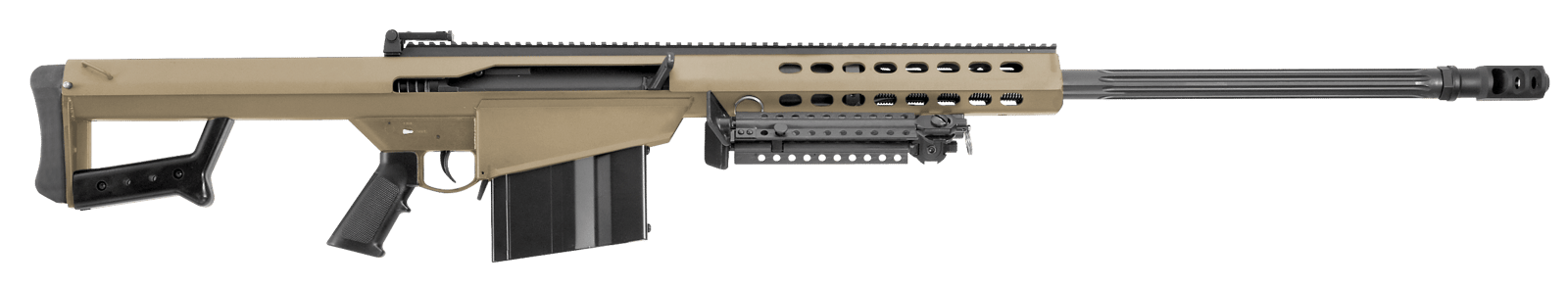 Barrett 14029 M82A1  416 Barrett 10+1 29" Fluted Barrel, Flat Dark Earth Cerakote Steel Receiver, M1913 Picatinny Acc. Rail, Fixed Synthetic Stock w/Sorbothane Recoil Pad, Includes Hard Carry Case