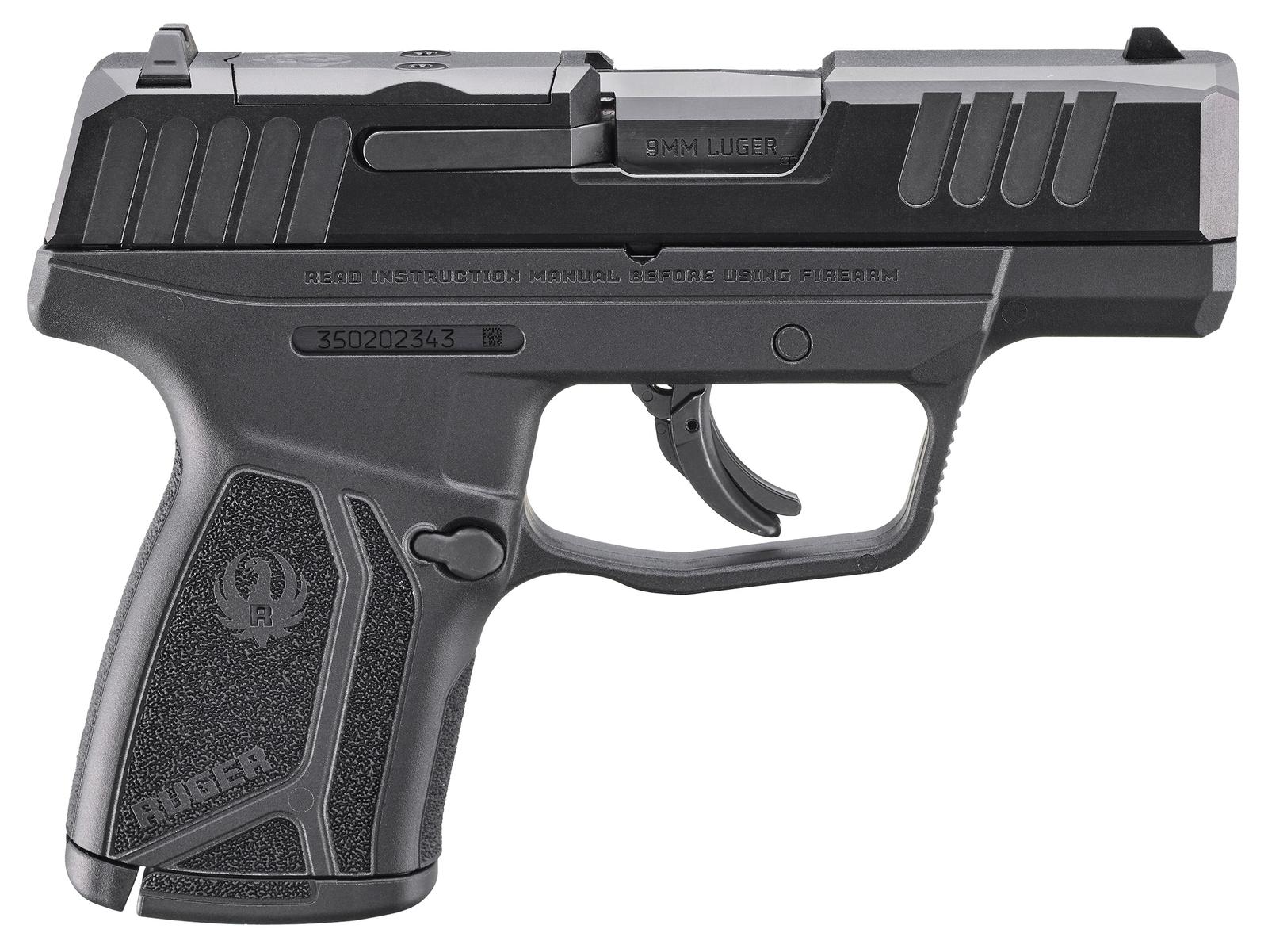 Ruger 3514 Max-9  9mm Luger 12+1 3.20" Black Oxide Alloy Steel Barrel, Black Oxide Alloy Steel Optic Ready/Serrated Slide, Black Polymer Frame, Shield RMSc/JPoint Footprint