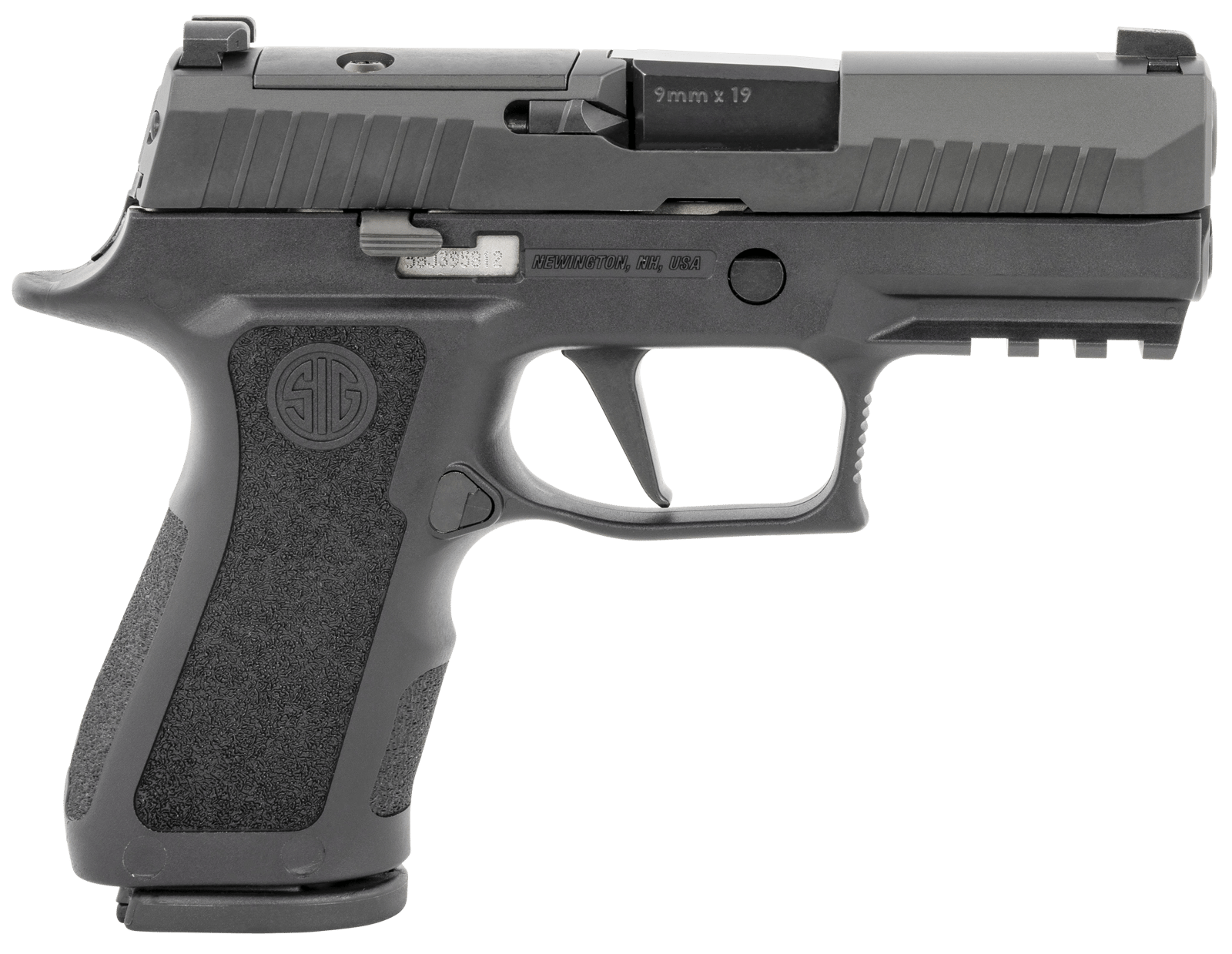 Sig Sauer 320XC9BXR3PR210 P320 XCompact 9mm Luger 10+1 3.60" Carbon Steel Barrel, Black Nitron Optic Ready/Serrated SS Slide, Black Stainless Steel Frame w/Picatinny Rail, Black XCompact Polymer Grips
