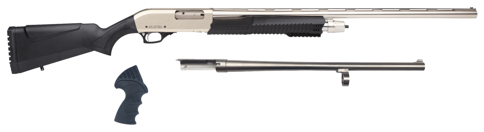Rock Island MR25P101MC Meriva 3-in-1 Combo 12 Gauge 5+1 3" 18.50" Cylinder Bore, 28" Vent Rib Barrels Chrome Rec Black Synthetic Stock Right Hand (Full Size)