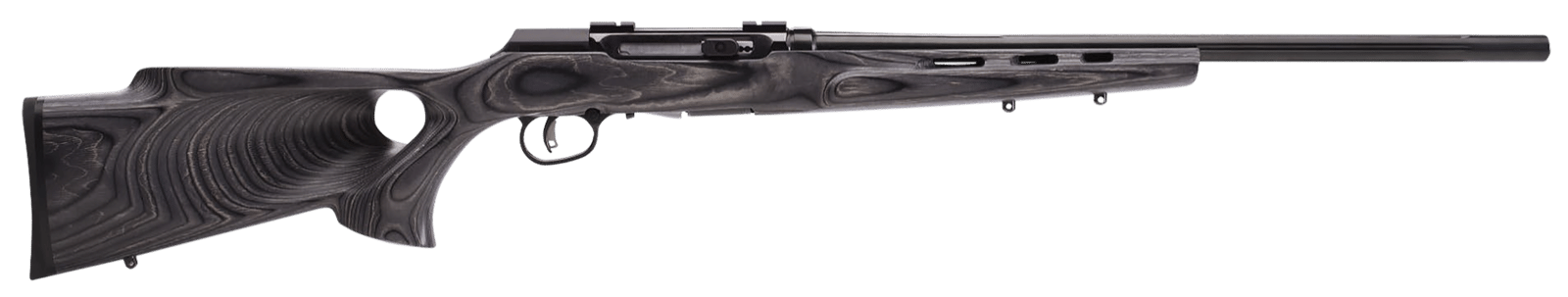 Savage Arms 47800 A Series Matte Gray Full Size 17 WSM 8+1 22" High Luster Heavy Barrel, High Luster Drilled & Tapped Carbon Steel Receiver, Matte Gray Thumbhole Laminate Stock, Right Hand