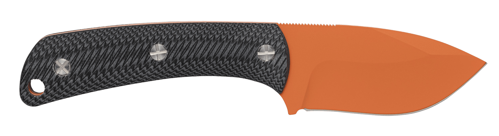 Browning 3220499B Back Country  Small 2.75" Fixed Deep Belly Skinner Plain Blaze Orange Ceramic D2 Steel Blade, Black G10 Handle