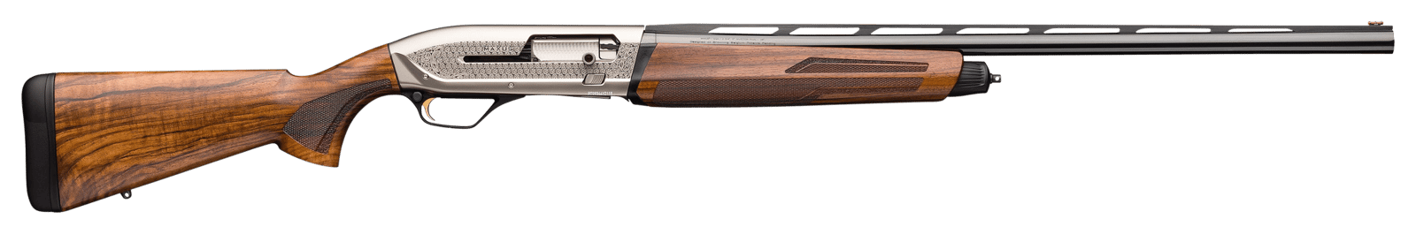 Browning 011744304 Maxus II Ultimate 12 Gauge 3" Chamber 4+1 (2.75") 28" Gloss Blued Vent Rib Barrel, Matte Nickel Rec, Grade III Gloss Walnut Furniture, LPA Fiber Optic Sight, 3 Chokes