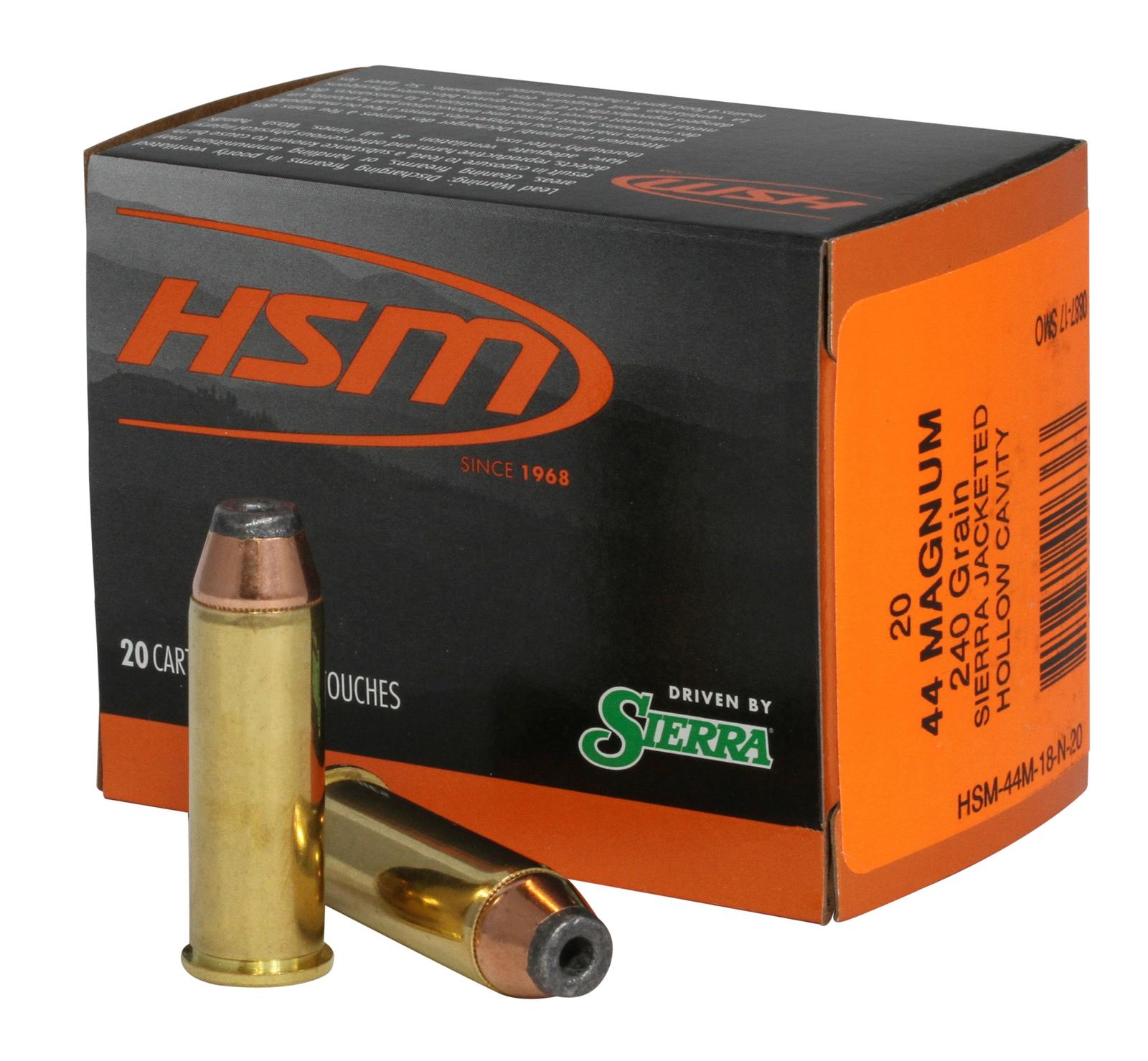 HSM 44M18N20 Pro Pistol  44 Rem Mag 240 gr Jacketed Hollow Cavity 20 Per Box/ 20 Case