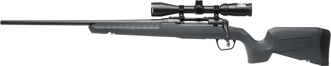 Savage Arms 32254 Axis 2 XP Combo Compact 308 Win 4+1 20" Matte Black Heavy Sporter Barrel & Drilled & Tapped Carbon Steel Receiver, Fixed Matte Gray Synthetic Stock, Left Hand, Boresighted 3-9x40mm