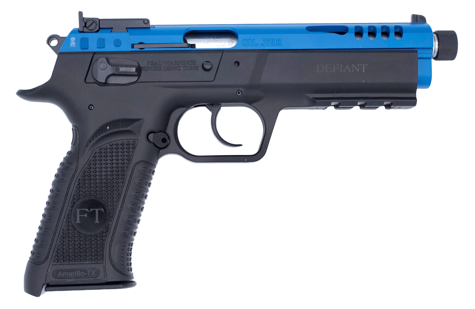 Tanfoglio TFFORCE22TB Force Tactical 22 LR 10+1 4.40" Stainless Threaded Barrel, Blue Optic Cut/Ported/Serrated Slide, Black Polymer Frame w/Beavertail & Picatinny Rail, Black Textured Grip