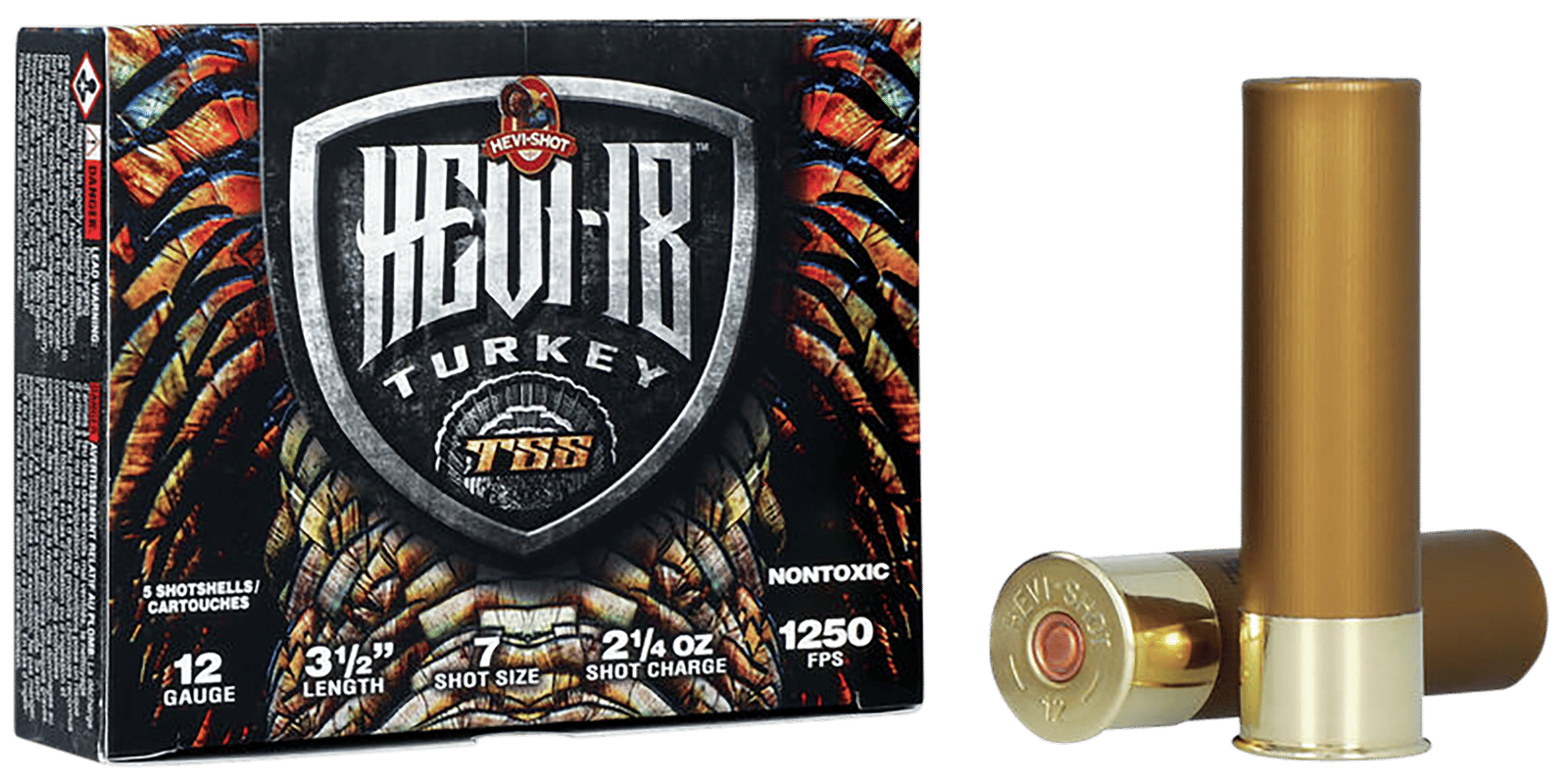 HEVI-Shot HS4507 HEVI-18 TSS Turkey 12Gauge 3.50" 2 1/4oz Tungsten 7Shot 5 Per Box/10 Case