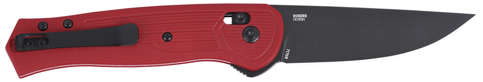 CRKT 7170R SERO  EDC 3.02" Folding Plain Black TiNi S35VN SS Blade, Red Textured GRN Handle