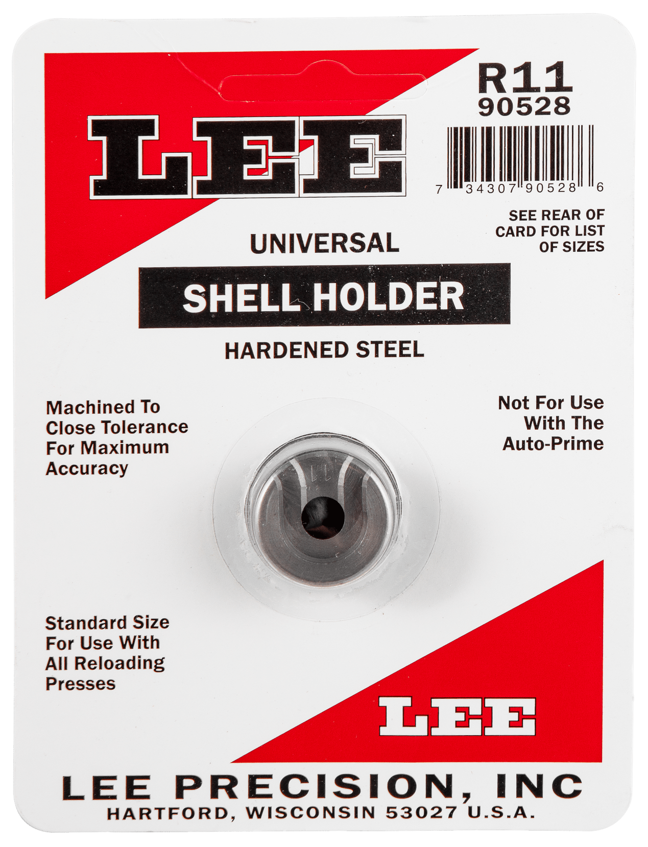 Lee Precision 90528 Shell Holder Universal #11R 303 Savage / 444 Marlin / 44 Special / 44 Mag / 45 Colt