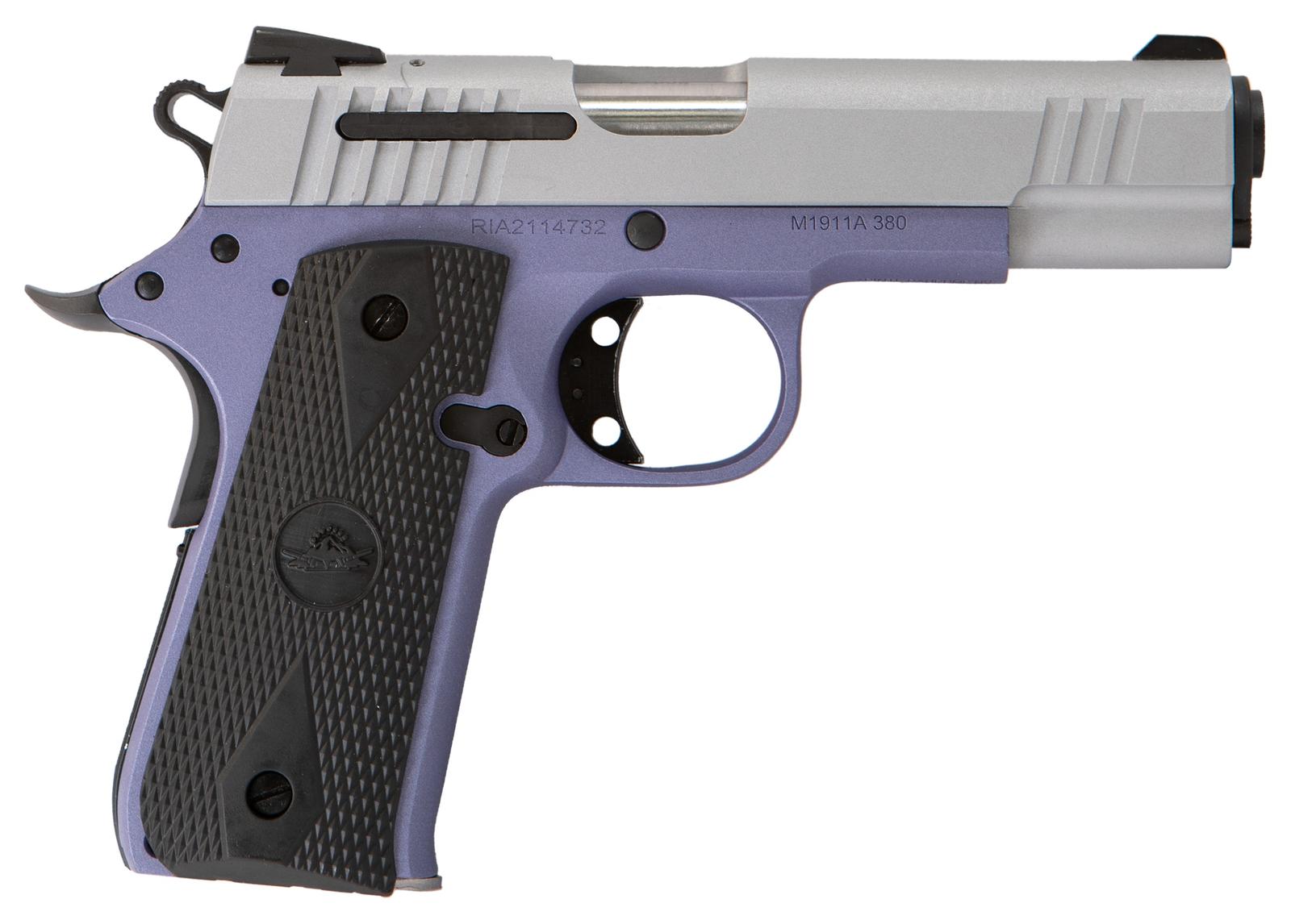 Citadel CIT380OLALA M1911 Baby Compact Frame 380 ACP 7+1, 3.75" Stainless Steel Barrel, Silver Serrated Steel Slide, Crushed Orchard Cerakote Aluminum Frame w/Beavertail, Ambidextrous
