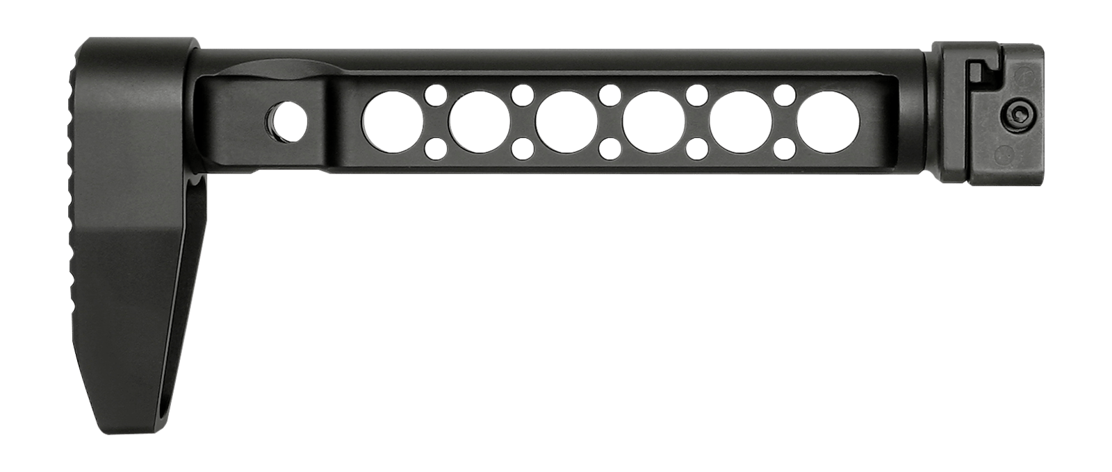 Midwest Industries MISTAPSFLWS Buttstock with Folding Adaptor  Black Steel with Minimalistic Butt Plate