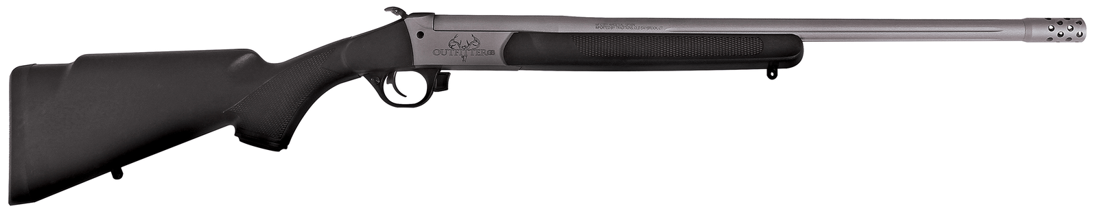 Traditions CR471130T Outfitter G3 Full Size 45-70 Gov 1rd 22" Stainless Cerakote Fluted Threaded Barrel, Drilled & Tapped Steel Receiver, Fixed Black Synthetic Stock, Right Hand