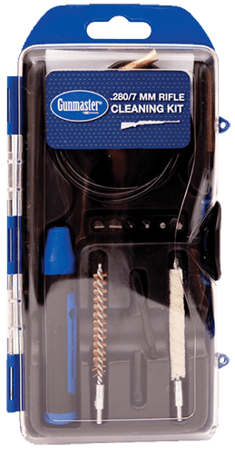 DAC GM7LR GunMaster Cleaning Kit 7mm 280 Cal Rifle Brass Bristles 12 Black/Blue Clamshell Case