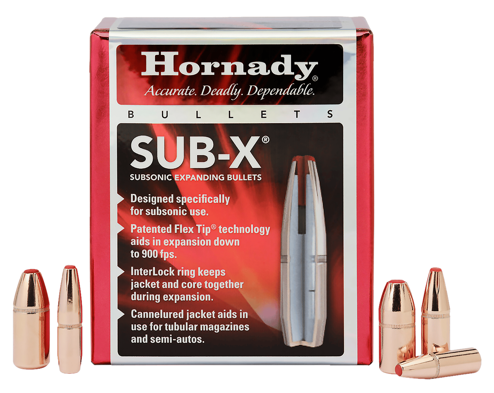 Hornady 45052 Sub-X  45 Cal 410 gr Subsonic eXpanding 50 Per Box/ 15 Case