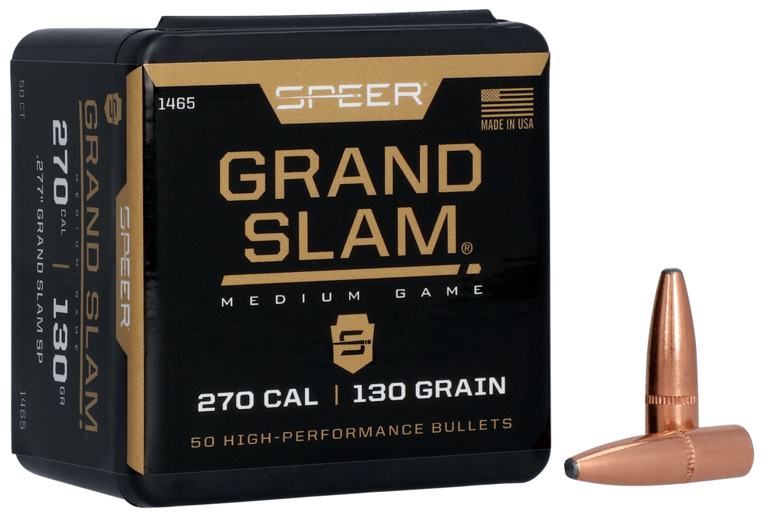 Speer 1465 Grand Slam  270Cal 130gr Soft Point 50 Per Box/5 Case