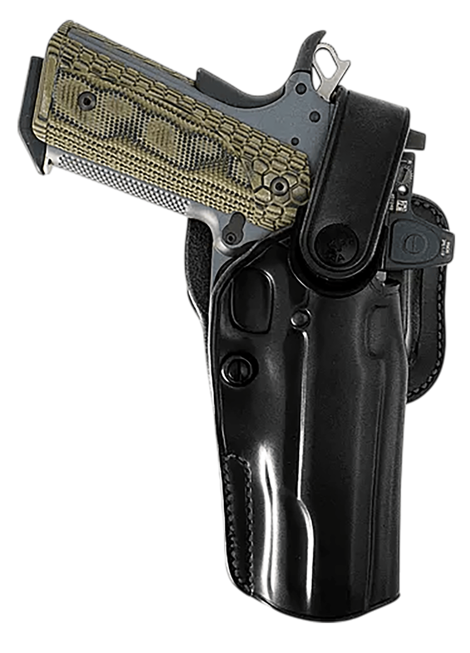 Galco APO226RB APO Strongside/Crossdraw OWB Black Steerhide Fits Glock 19 Gen 1-5 Belt Holster Mount Right Hand