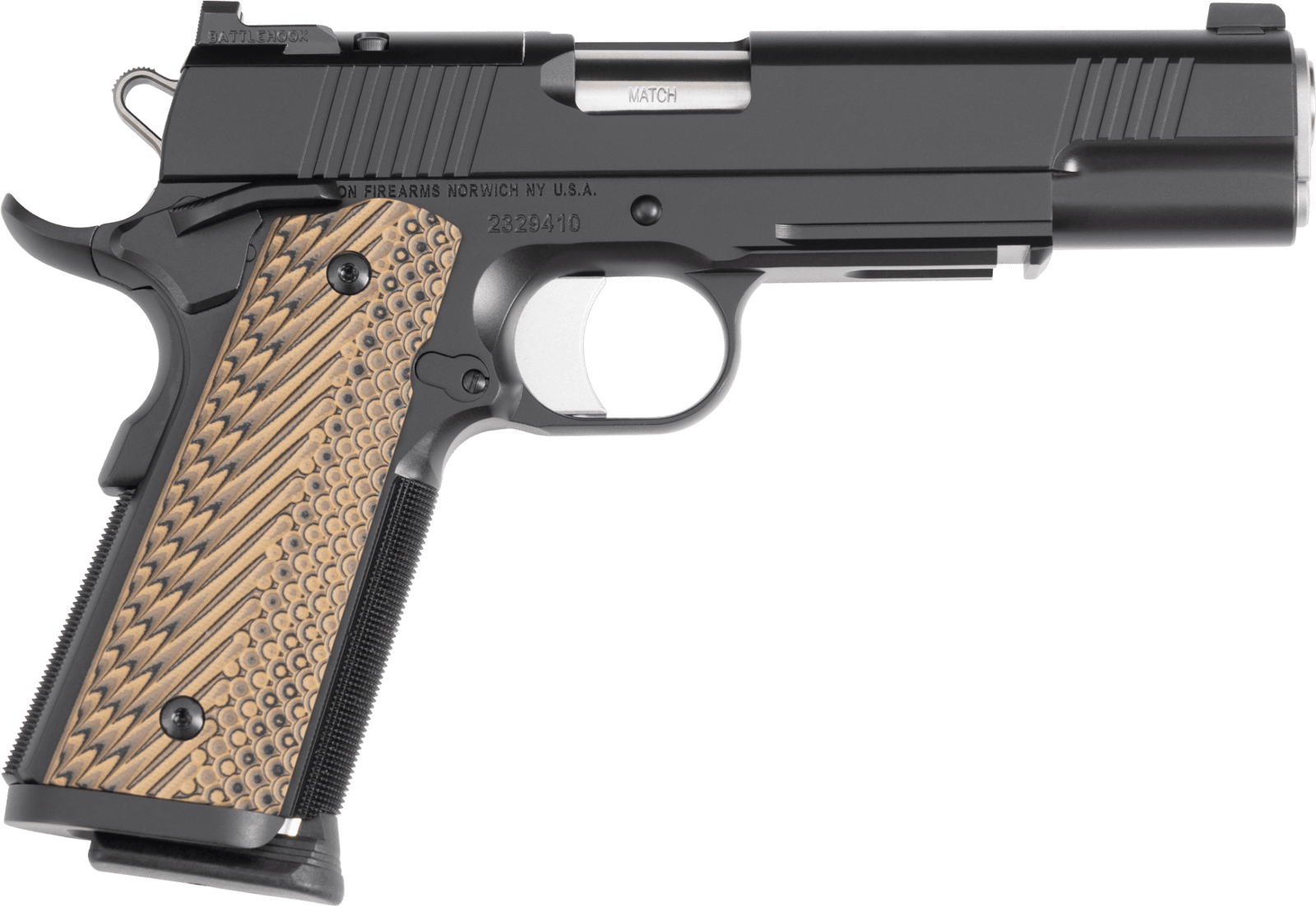 Dan Wesson 01796 Specialist  Full Size Frame 9mm Luger 10+1 5" Stainless Match Grade Barrel, Black Duty Optics Ready/Serrated Steel Slide, Black Duty Steel Frame w/Picatinny Rail, Black/Brown G10 Grip