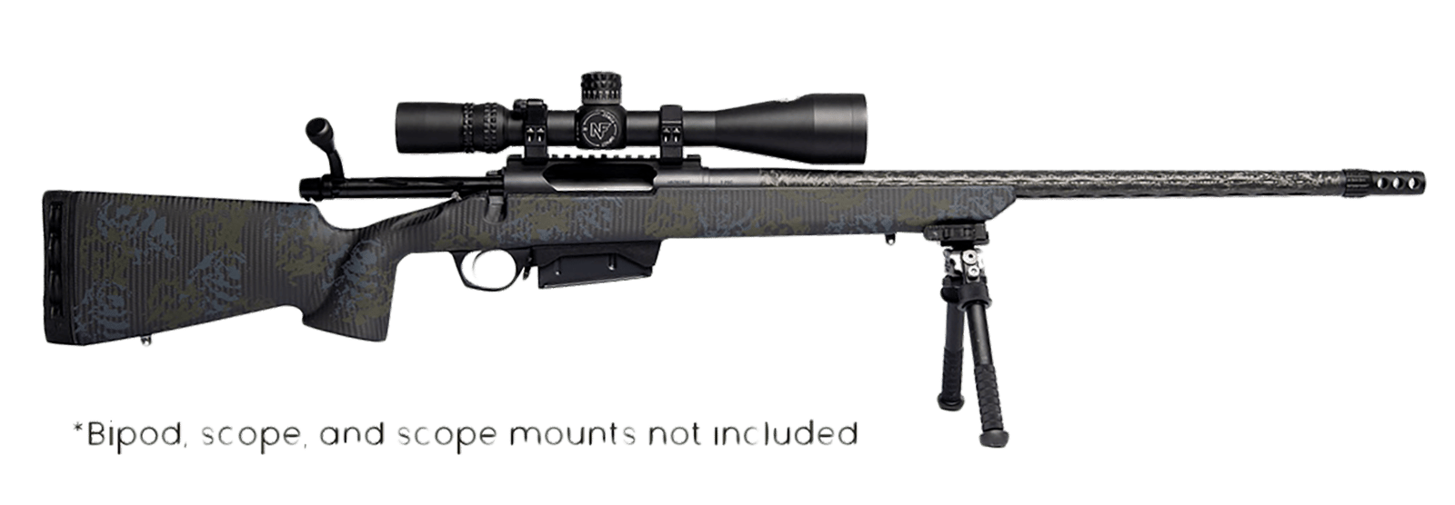 Horizon Firearms RF019C221816C20 Vandal Carbon II 22 Creedmoor 18" Black Fluted Barrel, Black Drilled & Tapped Receiver, Black Iota EKO X Carbon Fiber Stock