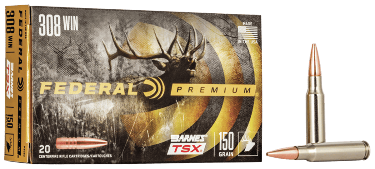 Federal P308V Premium  308Win 150gr Barnes TSX 20 Per Box/10 Case